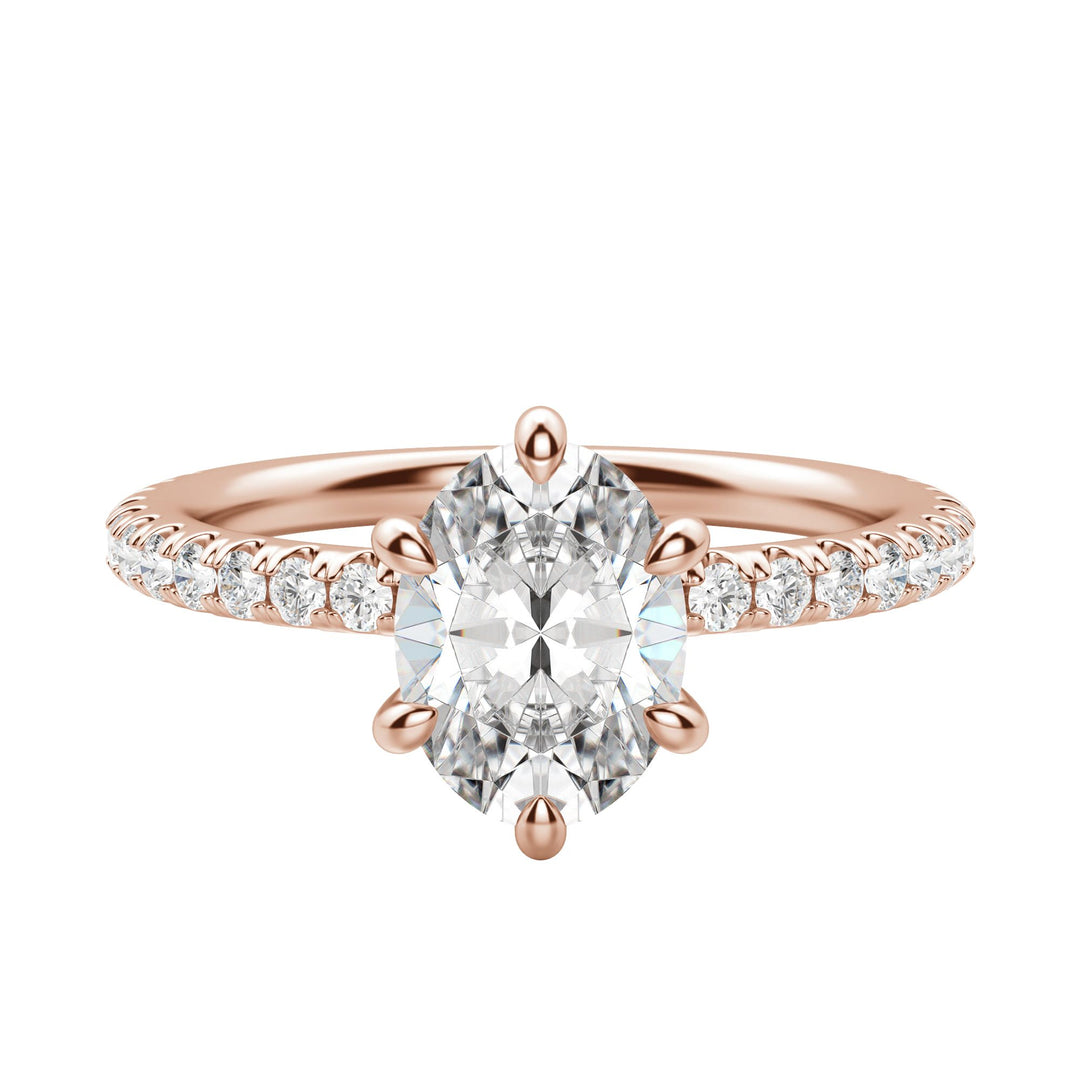 LYRE ACCENTED OVAL CUT MOISSANITE ENGAGEMENT RING