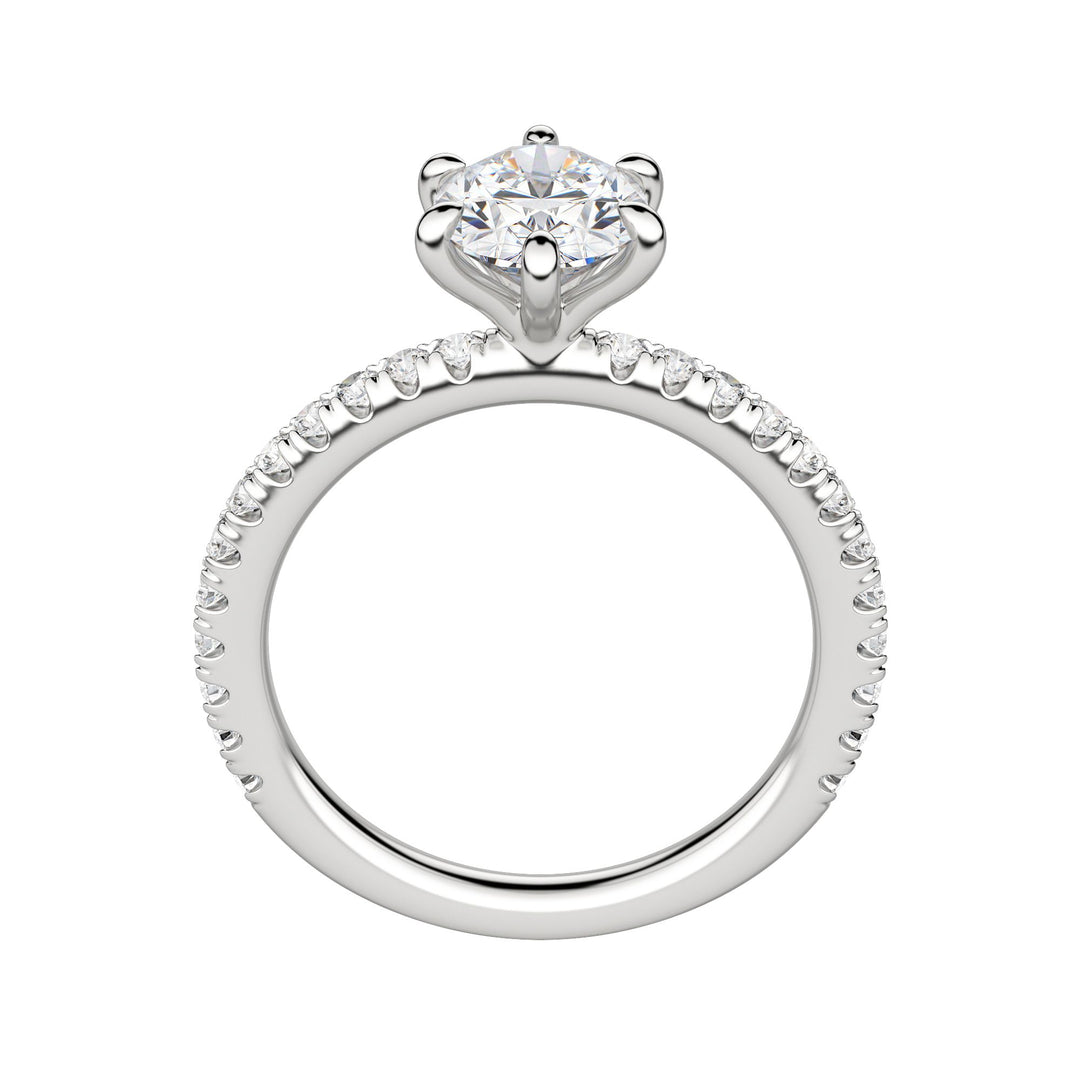 LYRE ACCENTED OVAL CUT MOISSANITE ENGAGEMENT RING