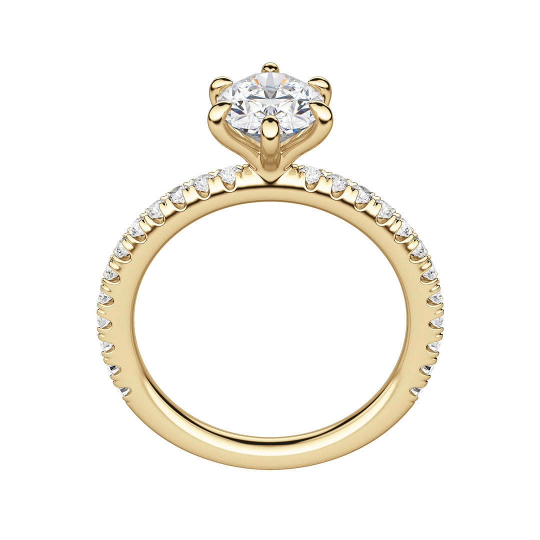 LYRE ACCENTED OVAL CUT MOISSANITE ENGAGEMENT RING