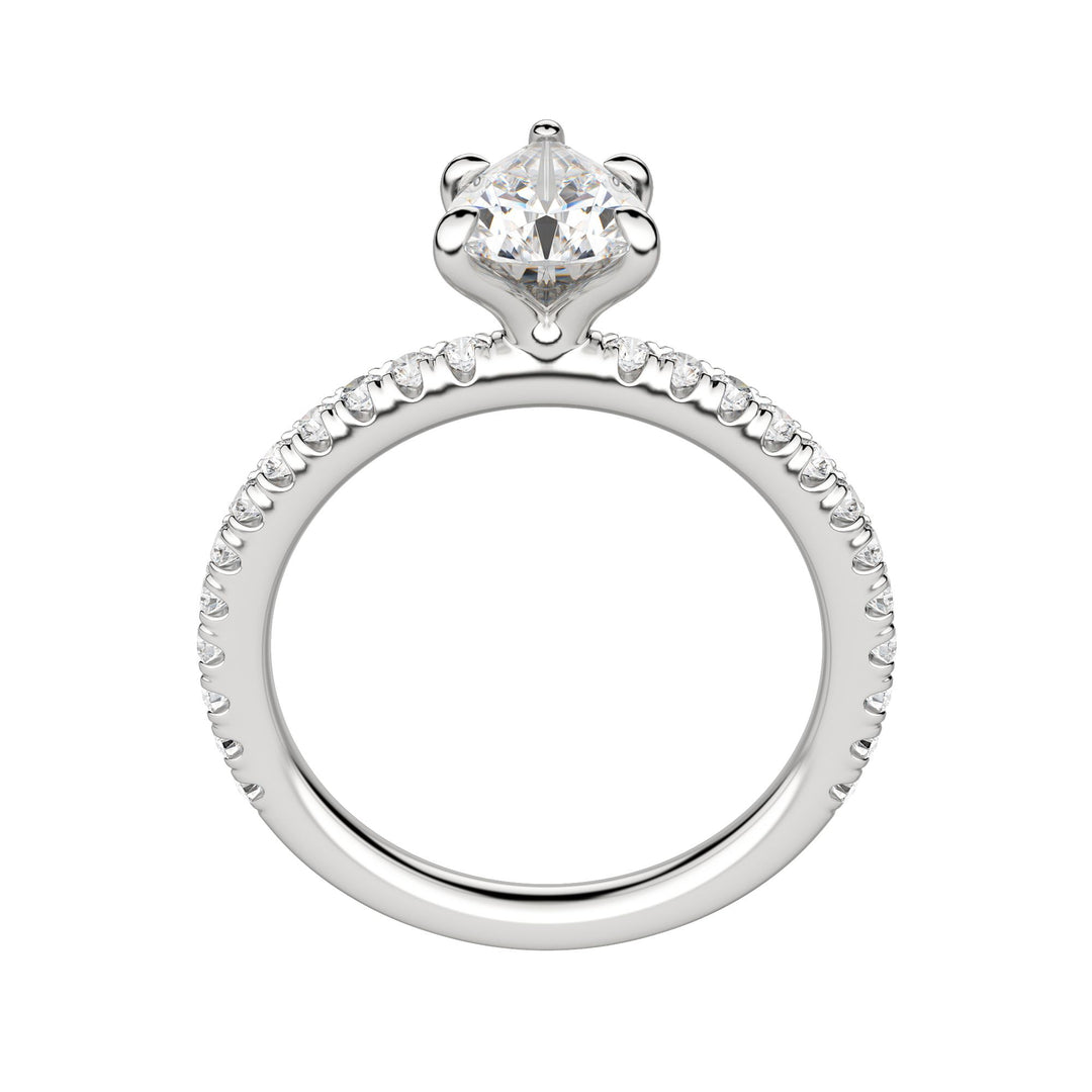 LYRE ACCENTED PEAR CUT MOISSANITE ENGAGEMENT RING