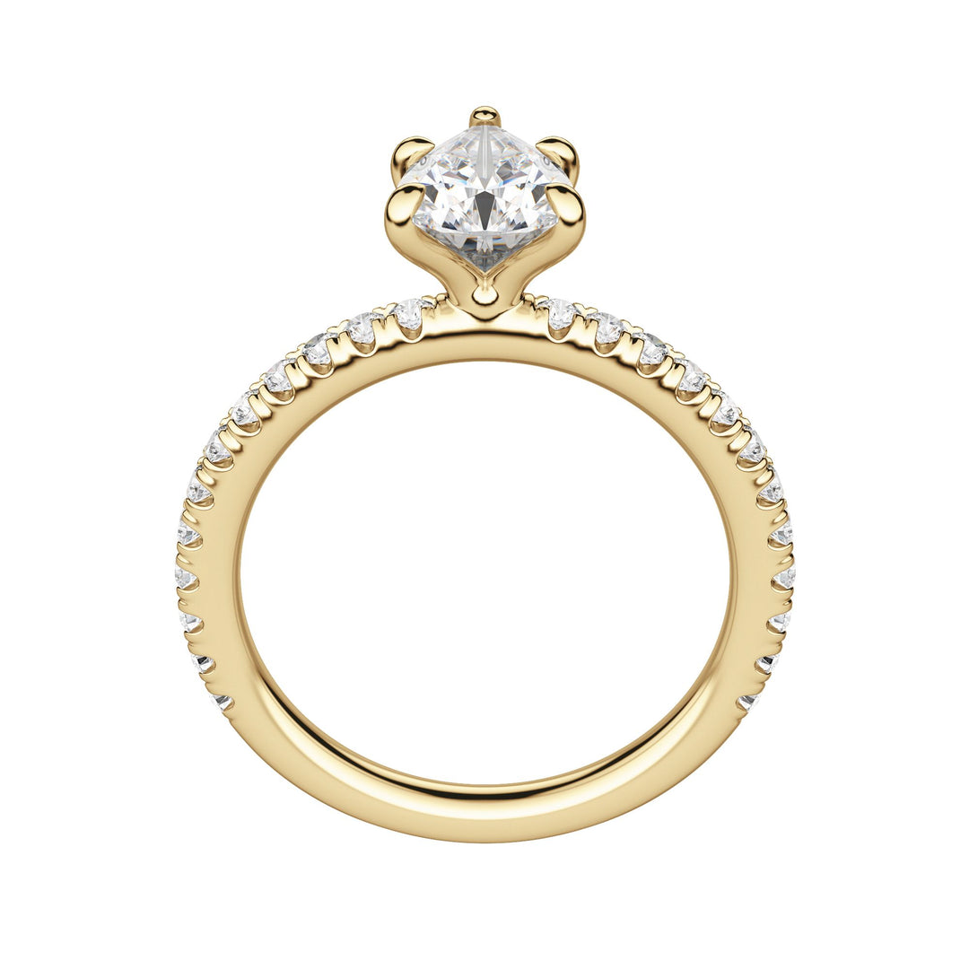 LYRE ACCENTED PEAR CUT MOISSANITE ENGAGEMENT RING