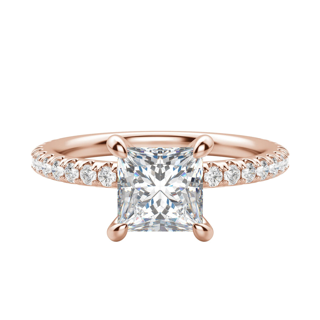 LYRE ACCENTED PRINCESS CUT MOISSANITE ENGAGEMENT RING