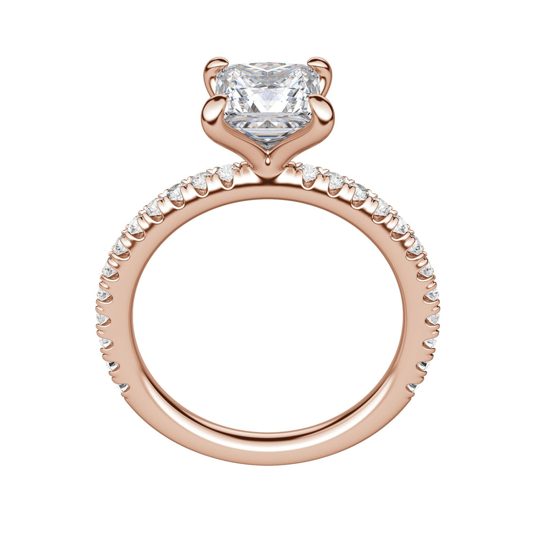 LYRE ACCENTED PRINCESS CUT MOISSANITE ENGAGEMENT RING