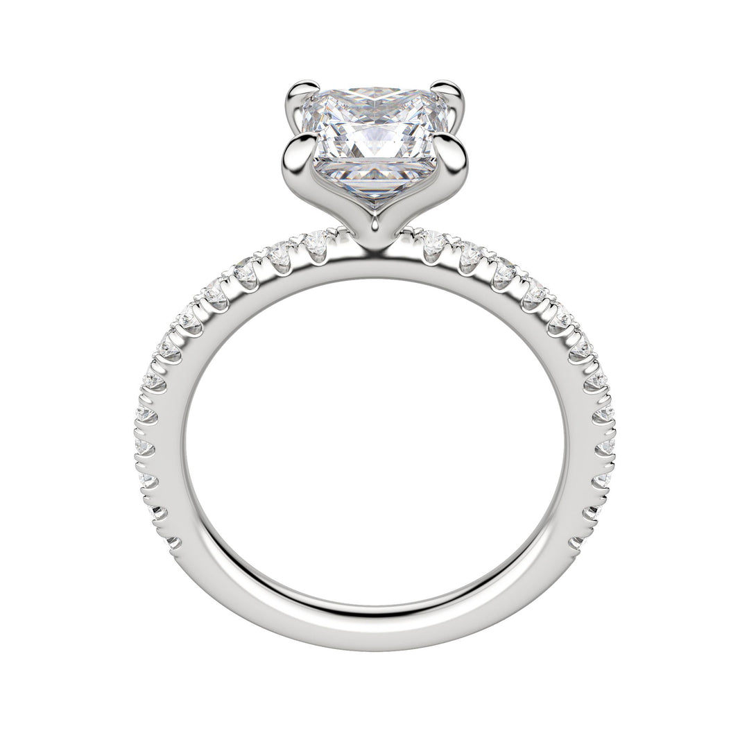 LYRE ACCENTED PRINCESS CUT MOISSANITE ENGAGEMENT RING