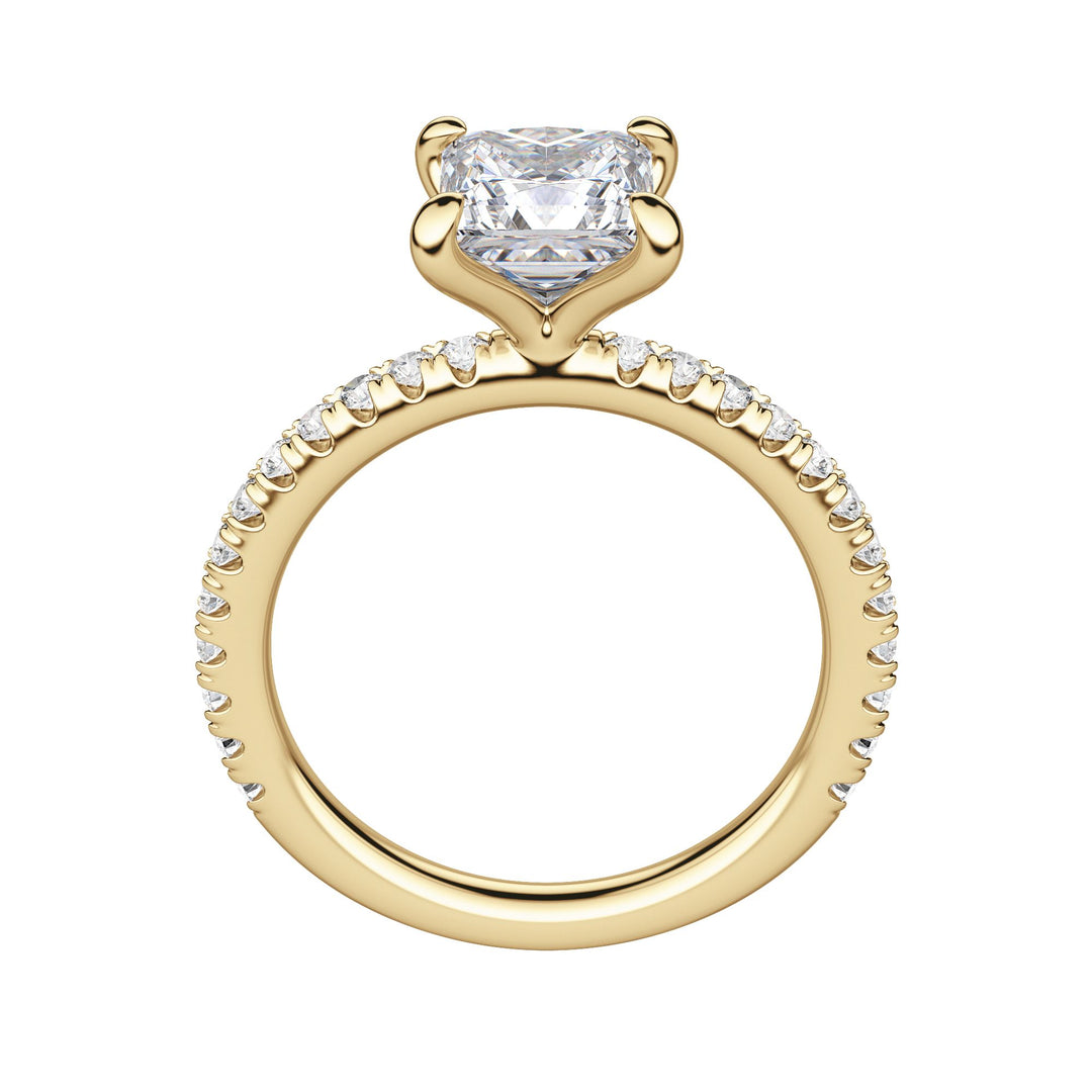 LYRE ACCENTED PRINCESS CUT MOISSANITE ENGAGEMENT RING