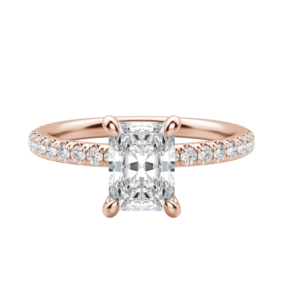 LYRE ACCENTED RADIANT CUT MOISSANITE ENGAGEMENT RING