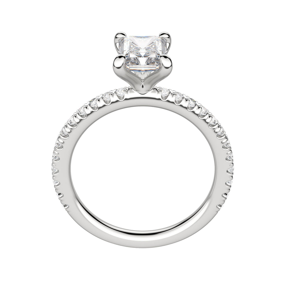 LYRE ACCENTED RADIANT CUT MOISSANITE ENGAGEMENT RING