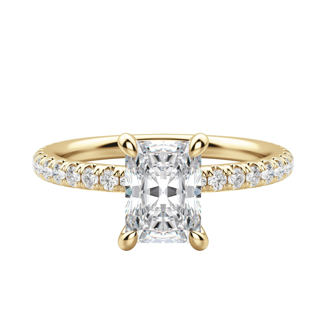 LYRE ACCENTED RADIANT CUT MOISSANITE ENGAGEMENT RING