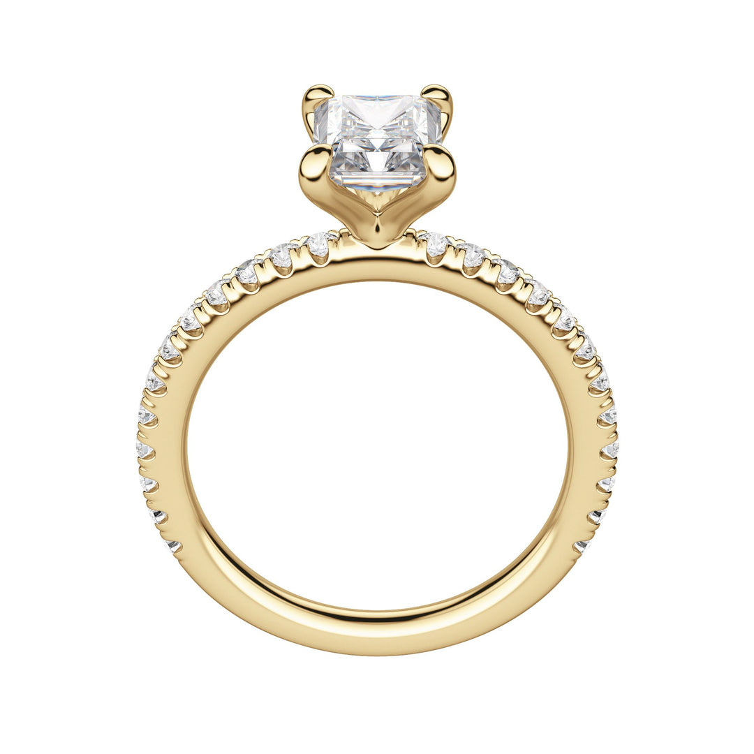 LYRE ACCENTED RADIANT CUT MOISSANITE ENGAGEMENT RING