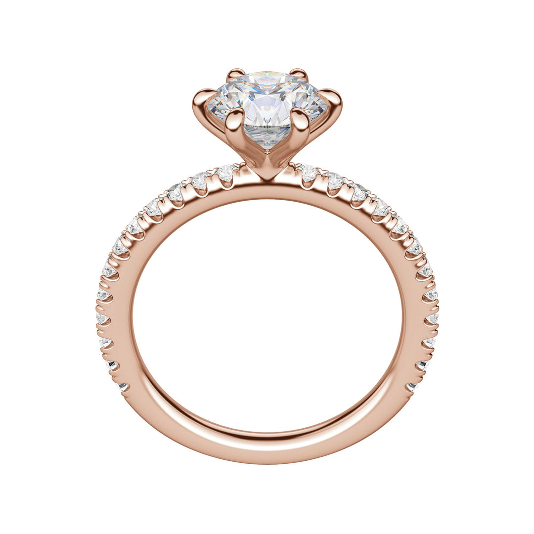 LYRE ACCENTED ROUND CUT MOISSANITE ENGAGEMENT RING