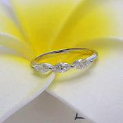 MARQUISE CUT DAINTY MOISSANITE STACKING WEDDING RING