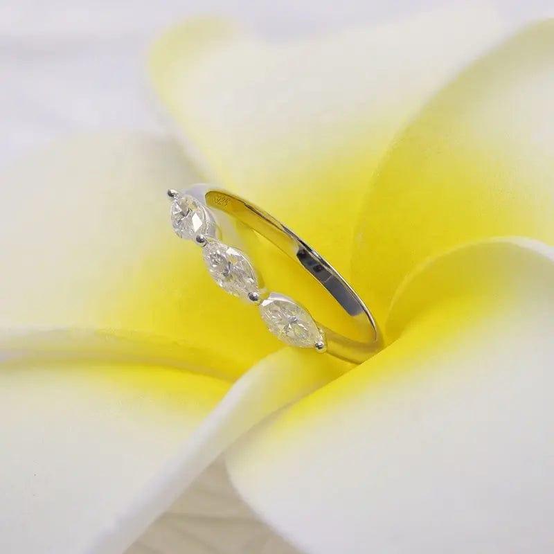 MARQUISE CUT DAINTY MOISSANITE STACKING WEDDING RING