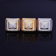 MEN’S FULL MOISSANITE DIAMOND FRONT PYRAMID STYLE ICED OUT HIP HOP RING