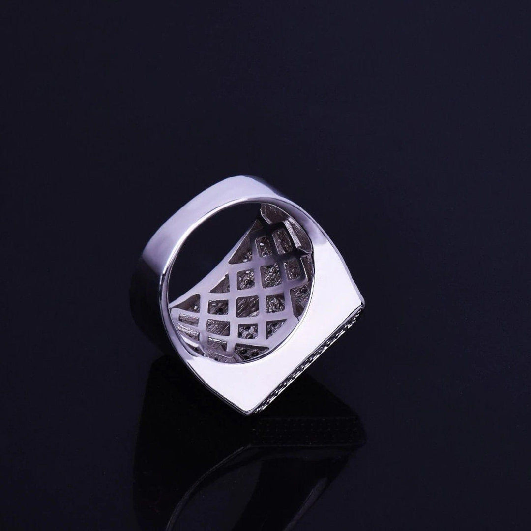 MEN’S FULL MOISSANITE DIAMOND FRONT PYRAMID STYLE ICED OUT HIP HOP RING