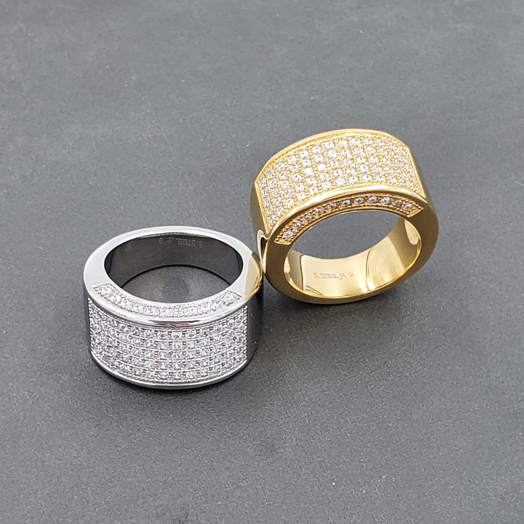 MEN’S ICE OUT PAVE PINKY RING GOLD PLATED HIP HOP JEWELRY/PERFECT GIFT FOR HIM