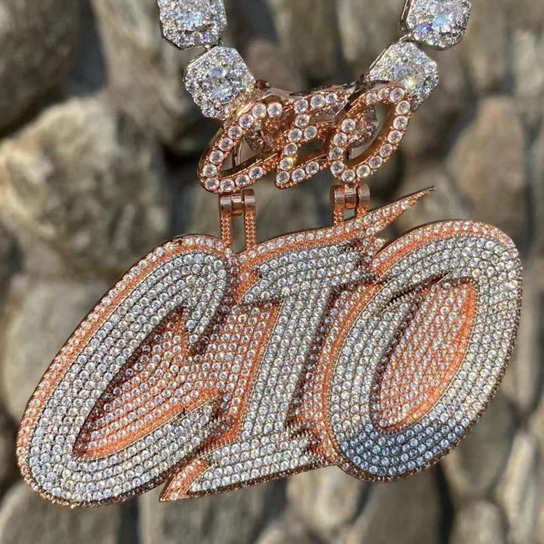 NAME HIP HOP MOISSANITE CHARM ICED OUT PENDANT