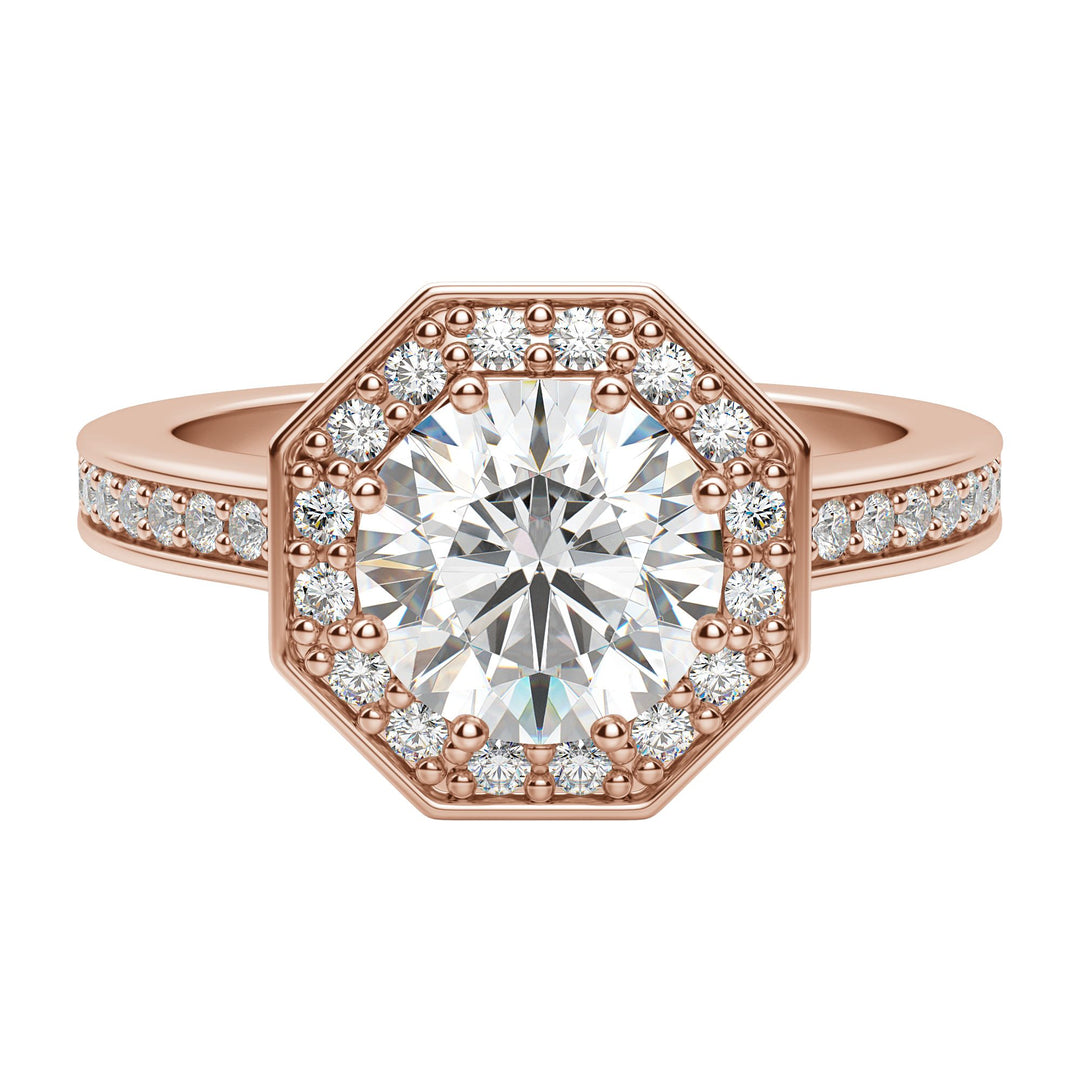 POET ROUND CUT MOISSANITE ENGAGEMENT RING