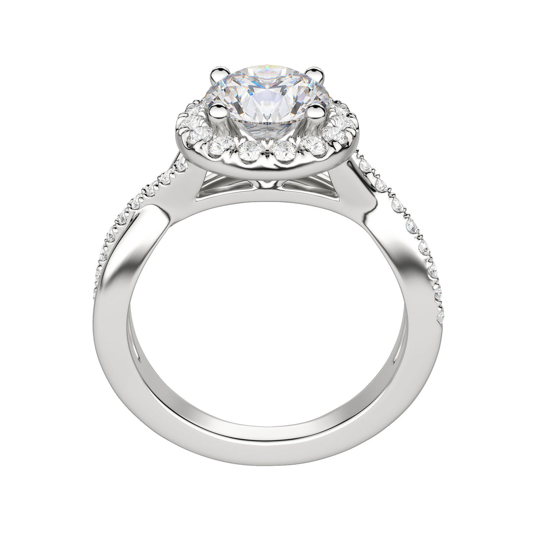 POSE ROUND CUT MOISSANITE ENGAGEMENT RING