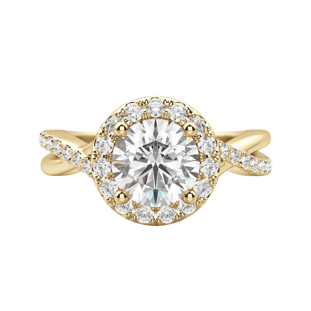 POSE ROUND CUT MOISSANITE ENGAGEMENT RING