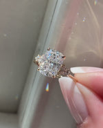 Load and play video in Gallery viewer, 3.02 Ct Cushion Cut Lab Grown Diamond Engagement Ring, Cushion Cut Ring