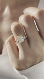 Load and play video in Gallery viewer, 2 Carat Radiant Lab Grown Diamond Nature Inspired Ring / Radiant Twig Lab Diamond Ring