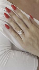 Load and play video in Gallery viewer, 2 Carat Marquise Five Stone Engagement Ring / Multi Stone Marquise Cut Lab Grown Diamond Ring / 5 Stone Diamond Ring