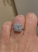 Load and play video in Gallery viewer, Cushion Diamond Ring, 14K White Gold Cushion Lab Grown Diamond Engagement Ring
