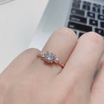 Load and play video in Gallery viewer, 1.0 CT Round Lab Grown Diamond Engagement Ring, Promise Ring.