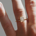 Load and play video in Gallery viewer, 3.00 CT Radiant Cut Lab Grown Diamond Engagement Ring IGI Certified 14K Yellow Gold Bezel Set Solitaire Ring