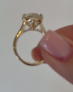 Load and play video in Gallery viewer, 3.5 Carat Round Lab Grown Diamond Engagement Ring, Solitaire Ring