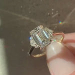 Load and play video in Gallery viewer, Emerald Cut Ring • Genuine Solid Gold Engagement Ring • Lab Grown Diamond Ring