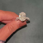 Load and play video in Gallery viewer, 2 Carat Oval Lab Diamond E VVS2 Thin Engagement Ring, 14k Gold Lab Grown Diamond Ring, Promise Ring