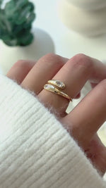 Load and play video in Gallery viewer, Pear Bypass Ring, Lab Grown Diamond Spiral Ring