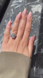 Load and play video in Gallery viewer, Radiant Cut 5.5 carat IGI Certified E Color VVS2 Clarity Lab Grown Diamond Three Stone Engagement Ring