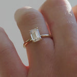 Load and play video in Gallery viewer, 1.55 Ct Emerald Cut Lab Grown Diamond Engagement Ring, Emerald Cut Ring