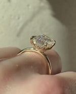 Load and play video in Gallery viewer, 3CT Emerald Cut Tulip Set lab Grown Diamond Engagement Ring