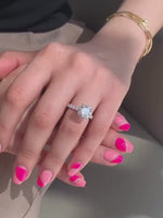 Load and play video in Gallery viewer, 2.5 Ct Round Cut Lab Grown Diamond Engagement Ring, 4 Claw Prong Solid Gold Anniversary Ring