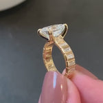 Load and play video in Gallery viewer, Asscher Cut Engagement Ring | 14K Gold Vintage Art Deco Ring | Lab Grown Diamond Ring