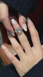 Load and play video in Gallery viewer, 3 Carat E Color VS1 Clarity IGI CERTIFIED Emerald Cut Lab Grown Diamond Engagement Ring