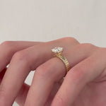 Load and play video in Gallery viewer, UNIQUE 2 Carat Asscher Cut Lab Grown Diamond Brick Band Solitaire Ring