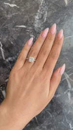 Load and play video in Gallery viewer, Princess Cut 1.30 carat IGI Certified Lab Grown Diamond Halo Engagement Ring