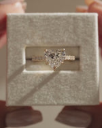 Load and play video in Gallery viewer, 2.00 CT Heart Lab Grown Diamond Engagement Ring, 14K Gold Heart Cut Pave Set Band