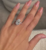 Load and play video in Gallery viewer, Celebrity Choose 5.50 Carat Pear Shaped Luxurious Diamond Ring, IGI Certified E-VVS2 Lab Grown Diamond Ring