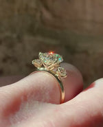 Load and play video in Gallery viewer, Three Stone 2.89 CT Pear Cut Lab Grown Diamond Engagement Ring