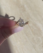 Load and play video in Gallery viewer, Pear Cut Lab Grown Diamond Engagement Ring, 14k Gold Bypass Ring