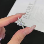Load and play video in Gallery viewer, 2.0 TCW Heart Lab Grown Diamond Engagement Ring, Halo Pavé Cathedral Band