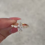 Load and play video in Gallery viewer, 1.5 CT Marquise Cut Lab Grown Diamond Engagement Rings, Vintage Marquise Engagement Ring