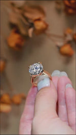 Load and play video in Gallery viewer, 4CT Round Lab Grown Diamond Engagement Ring, 3mm Thickness Solitaire Diamond Ring