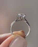 Load and play video in Gallery viewer, 2ct Round Lab Grown Diamond Engagement Ring: 14k Solid Gold Tulip Setting Solitaire Ring