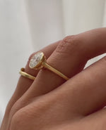 Load and play video in Gallery viewer, Minimalist 2.5 CT Round Cut Bezel Set Ring, 14k Gold Lab Grown Diamond Solitaire Engagement Ring